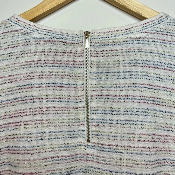 LOFT Colorful Boucle Tweed Puff Sleeve Shift Dress - Picture 9 of 9